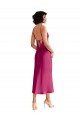Discount Stretch Satin A-Line Midi Length Sleeveless Low Back Formal Dress