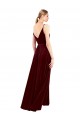 Discount Stretch Velvet A-Line Long Sleeveless V-Back Formal Dresses