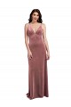 Discount Stretch Velvet A-Line Long Sleeveless Low Back Cinnamon Rose Formal Dress