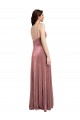 Discount Stretch Velvet A-Line Long Sleeveless Low Back Cinnamon Rose Formal Dress