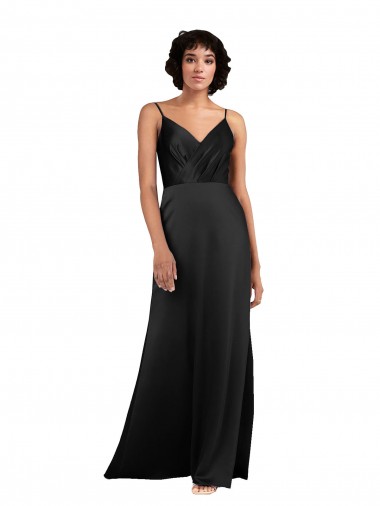 Discount Silky Satin Column Long Sleeveless Formal Dress