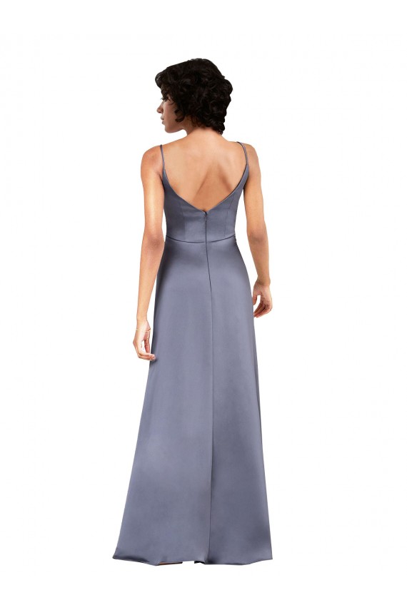 Discount Silky Satin Column Long Sleeveless Formal Dress