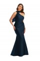 Discount Silky Satin Mermaid Long Sleeveless Front Slit Formal Plus Size Formal Dress