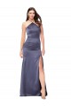 Discount Silky Satin Mermaid Long Sleeveless Low Back Dusk Formal Dress