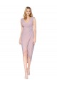 Discount Chiffon Mermaid Cocktail Length Sleeveless Primrose V-Back High Low Formal Dress