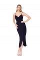 Discount Stretch Crepe Mermaid Knee Length Sleeveless V-Back Formal Dress