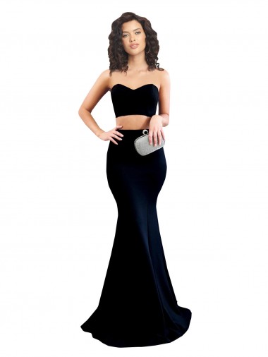 Discount Stretch Crepe Mermaid Long Sleeveless Low Back Formal Dress