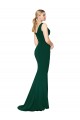 Discount Stretch Crepe Mermaid Long Sleeveless Midnight Green Formal Dress