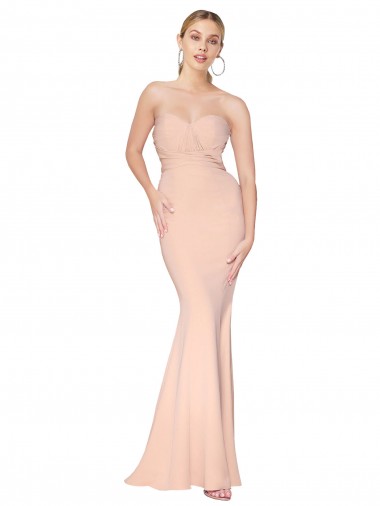 Discount Stretch Crepe Mermaid Long Sleeveless Sweetheart Formal Dress