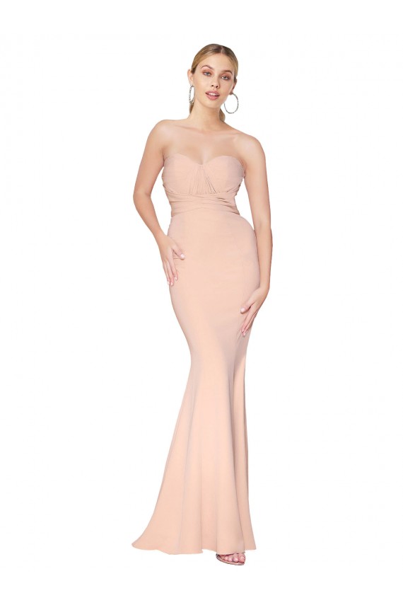 Discount Stretch Crepe Mermaid Long Sleeveless Sweetheart Formal Dress