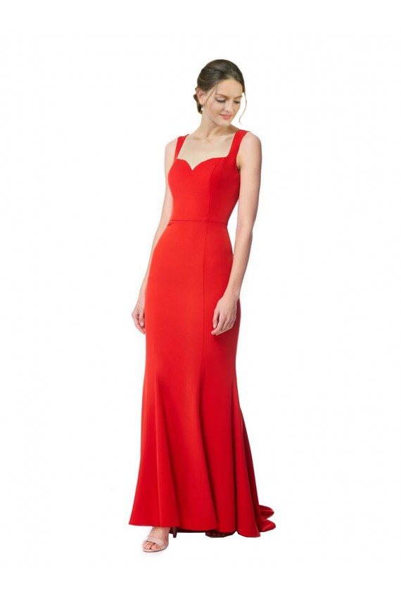 Discount Stretch Crepe Mermaid Long Red Formal Dress