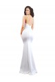 Discount Stretch Crepe Mermaid Long Sleeveless Low Back Black Tie Formal Dress