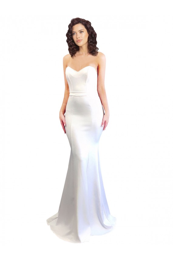 Discount Stretch Crepe Mermaid Long Sleeveless Low Back Formal Dresses