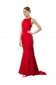 Discount Stretch Crepe Mermaid Long Sleeveless Open Back Formal Dress