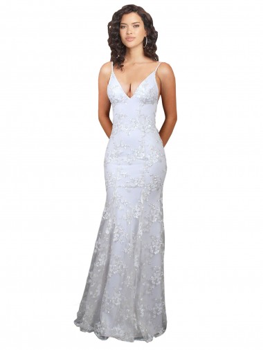 Discount Stretch Crepe & Sequin Tulle Mermaid Long Sleeveless Backless Formal Dress