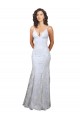Discount Stretch Crepe & Sequin Tulle Mermaid Long Sleeveless Backless Formal Dress