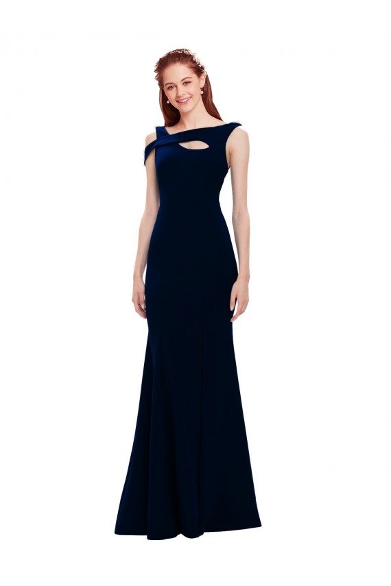 Discount Stretch Crepe Mermaid Long Sleeveless Off the Shoulder Formal Dress