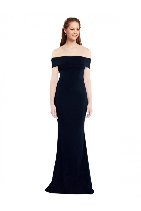 Discount Stretch Crepe Mermaid Long Sleeveless Keyhole Back Formal Dresses