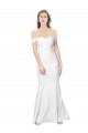 Discount Stretch Crepe Mermaid Long Sleeveless Ivory Low Back Formal Dress