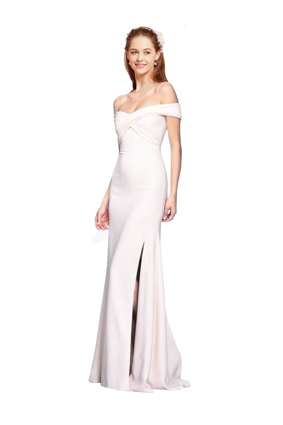 Discount Stretch Crepe Mermaid Long Sleeveless White Formal Dress