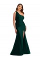 Discount Silky Satin Mermaid Long Sleeveless Front Slit Formal Dress