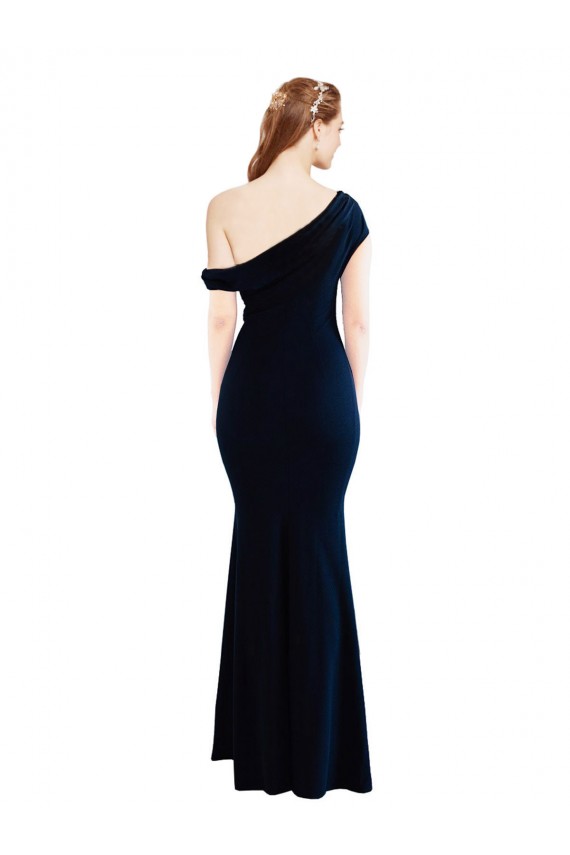 Discount Stretch Crepe Mermaid Long Sleeveless One Shoulder Formal Dress