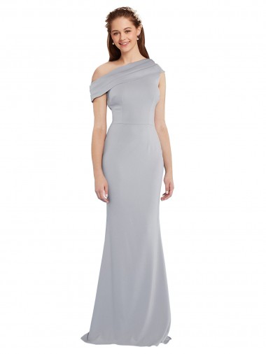 Discount Stretch Crepe Mermaid Long Sleeveless Grey Formal Dress
