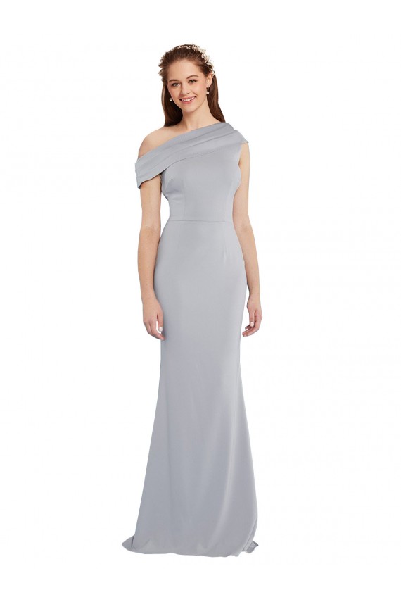 Discount Stretch Crepe Mermaid Long Sleeveless Grey Formal Dress
