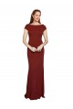 Discount Stretch Crepe Mermaid Long Cap Sleeves Keyhole Back Formal Dress