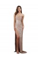 Discount Sequin Mermaid Long Sleeveless Low Back High Slit Formal Dress