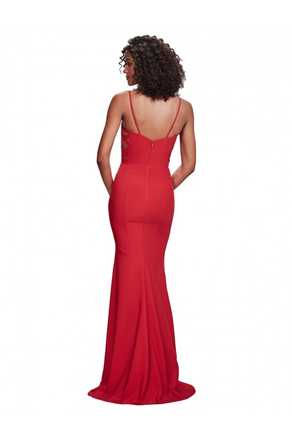 Discount Stretch Crepe Mermaid Long Sleeveless Spaghetti Straps Formal Dress