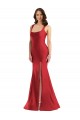 Discount Silky Satin Mermaid Long Sleeveless Side Slit Formal Dress