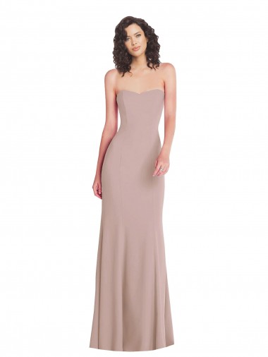 Discount Stretch Crepe Mermaid Long Sleeveless Dusty Pink Formal Dress