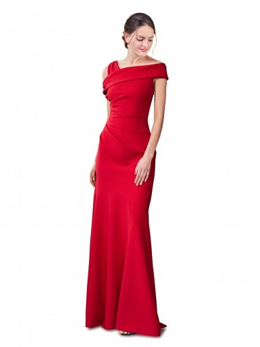 Discount Stretch Crepe Mermaid Long Sleeveless Red Formal Dress
