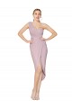 Discount Chiffon Mermaid Cocktail Length Sleeveless One Shoulder V-Back Formal Dress