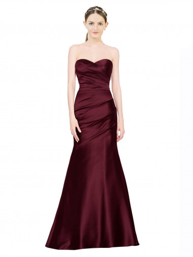Discount Satin Mermaid Long Sleeveless Low Back Formal Dress