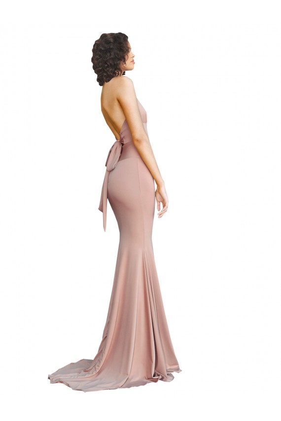 Discount Spandex Mermaid Long Sleeveless Low Back Formal Dress