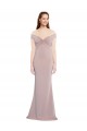 Discount Stretch Crepe Mermaid Long Sleeveless Off the Shoulder Keyhole Back Formal Dress