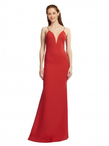 Discount Stretch Crepe Mermaid Long Sleeveless Open Back Formal Dresses