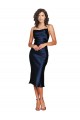 Discount Silky Satin Sheath Cocktail Length Sleeveless Formal Dress