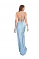 Discount Silky Satin Sheath Sheath Sleeveless Light Sky Blue Formal Dress