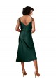 Discount Stretch Satin Sheath Midi Length Sleeveless Black Tie Formal Dress