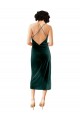 Discount Stretch Velvet Sheath Midi Length Sleeveless Criss Cross Open Back Formal Dress