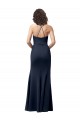 Discount Stretch Crepe Sheath Long Sleeveless Criss Cross Back Formal Dress