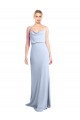 Discount Stretch Crepe Sheath Long Sleeveless V-Back Formal Dress