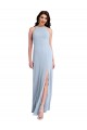 Discount Stretch Crepe Sheath Long Sleeveless Criss Cross Open Back Formal Dress