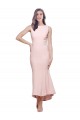 Discount Stretch Crepe Sheath Midi Length Sleeveless Low Back High Low Formal Dress