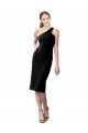 Discount Stretch Crepe Sheath Cocktail Length Sleeveless Black Formal Dress