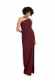 Discount Stretch Crepe Sheath Long Sleeveless Daring Slit Formal Dress