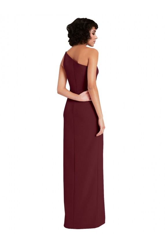 Discount Stretch Crepe Sheath Long Sleeveless Daring Slit Formal Dress